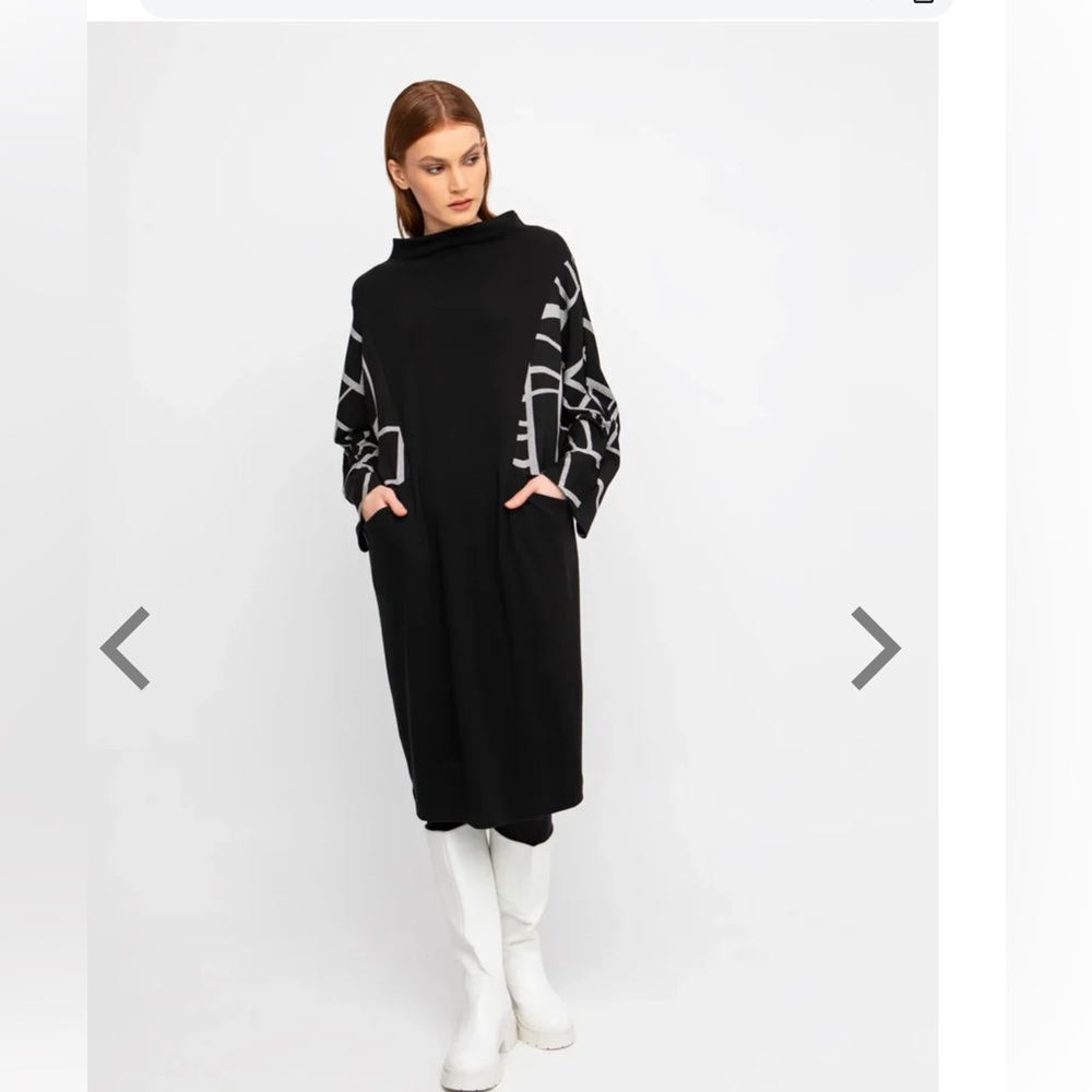 NWT OZAI N KU NOCTURNE MID DRESS, PIANO Black Size Small $254 - Picture 1 of 14